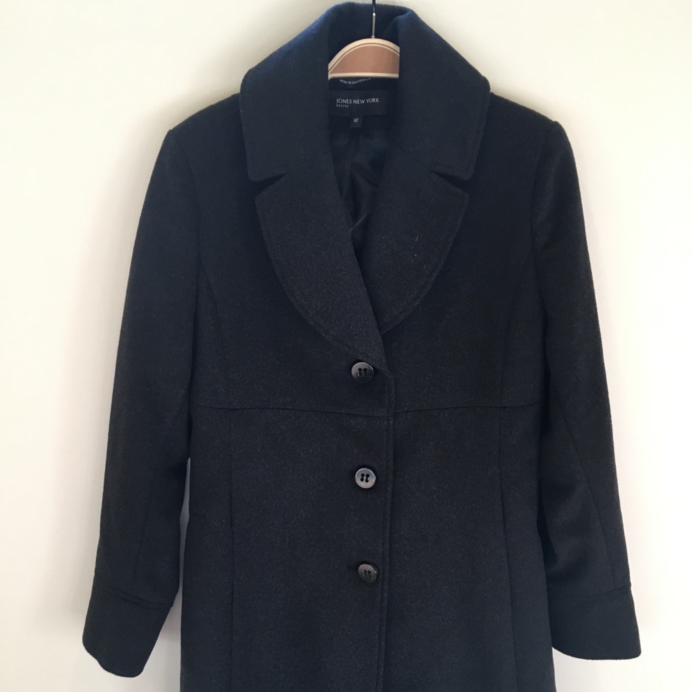 Jones New York Wool Blend Gray coat 8 Petite